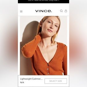 Vince 100% cashmere sweater